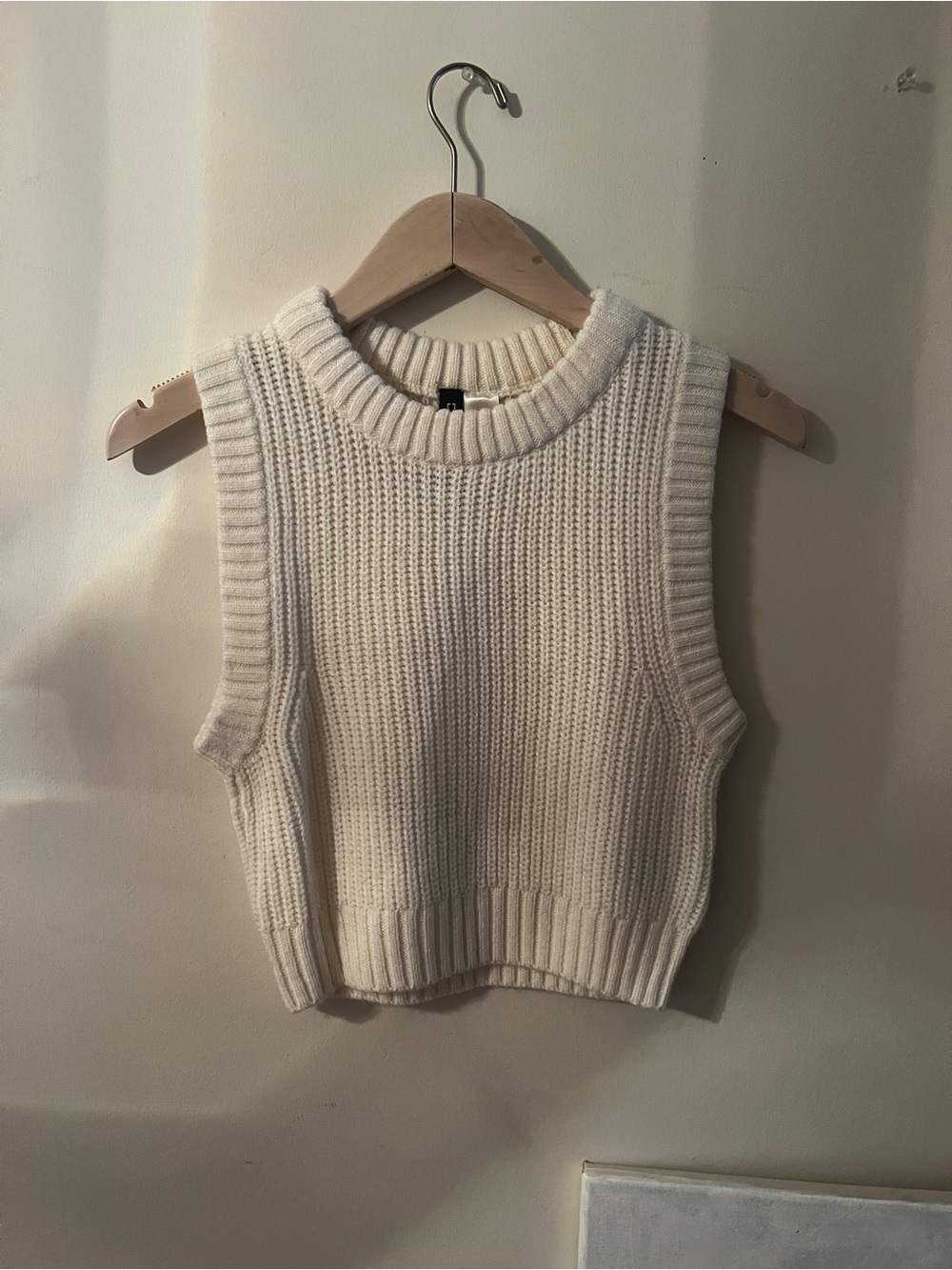 H&M Ribbed Knit Sleeveless Tank Top - Cream